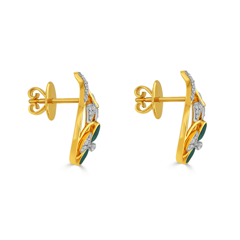 The Aranya Malachite & Diamond Floral Earrings