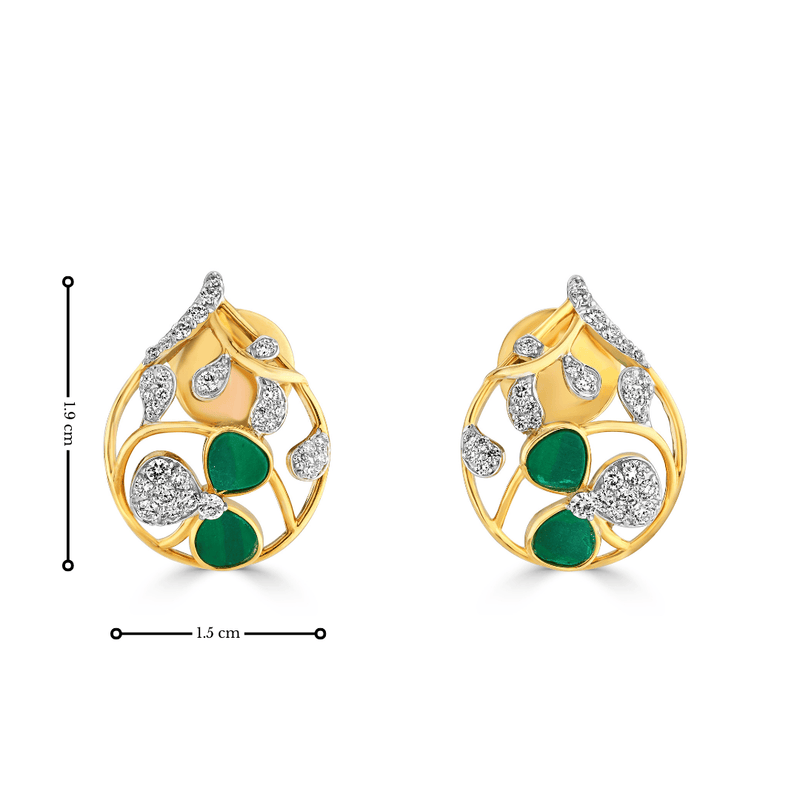 The Aranya Malachite & Diamond Floral Earrings