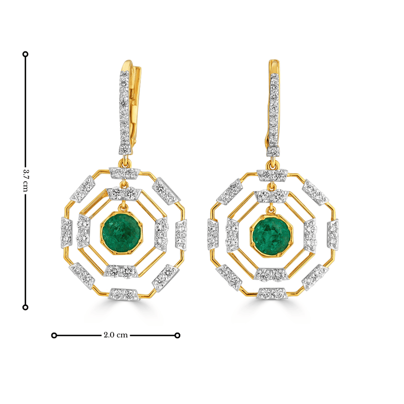 The Eternal Signature Emerald Openwork Earrings