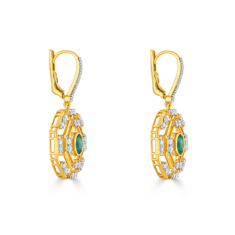 The Eternal Signature Emerald Openwork Earrings