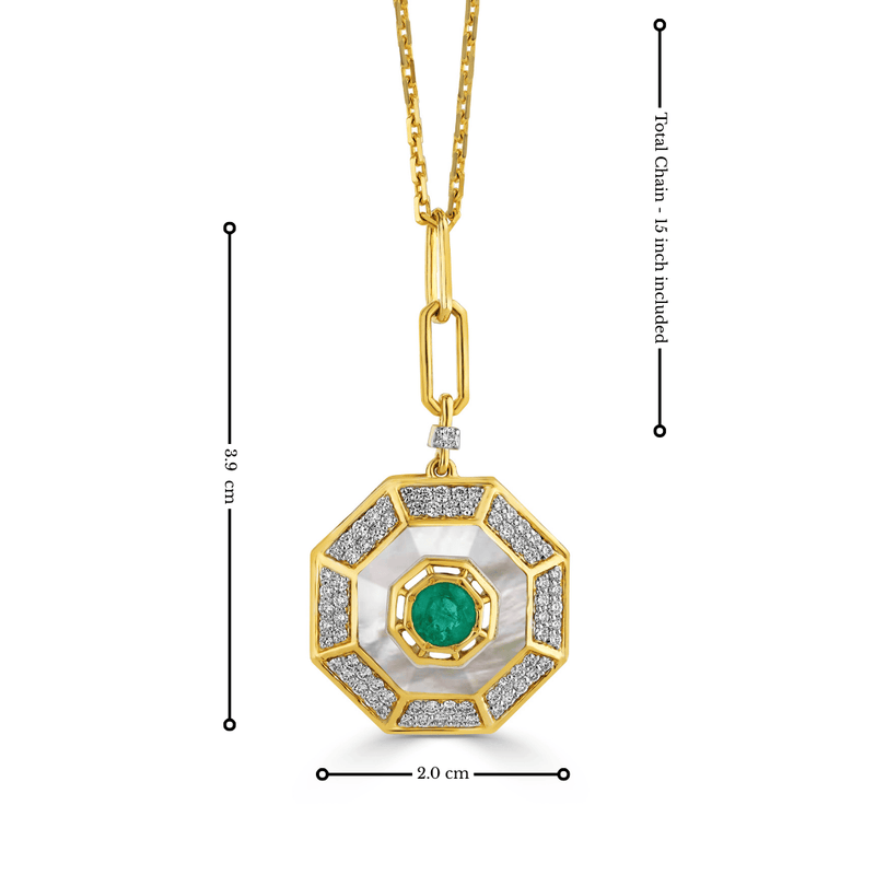 The Eternal Signature Emerald & Mother of Pearl Pendant